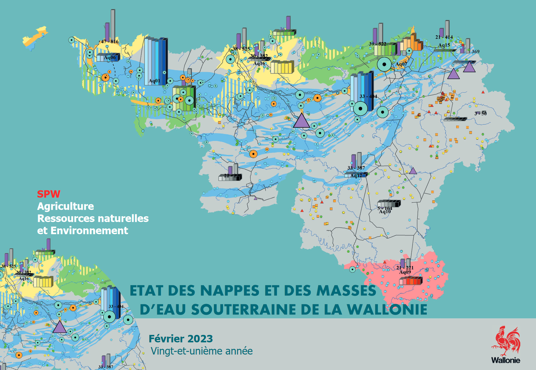 Actualisation 2023 de l'Etat des nappes d'eau souterraine en Wallonie